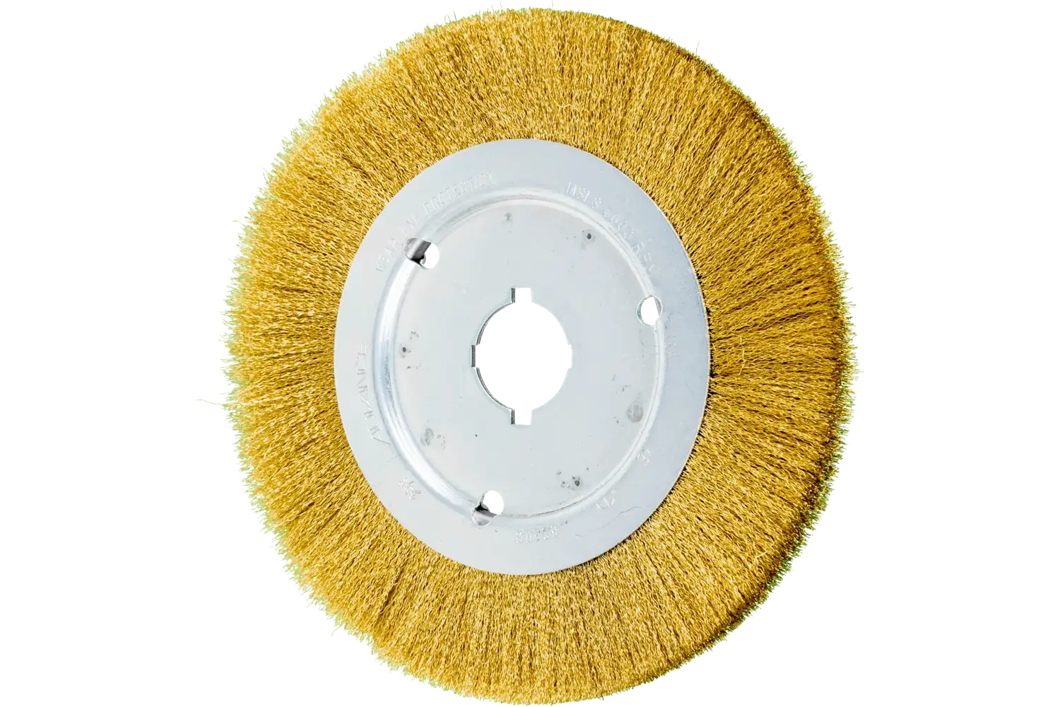 Picture of Pferd Crimped Wire Wheel Brush 8" Dia Narrow Face .008 Stainless Steel 2" Keyed Arbor